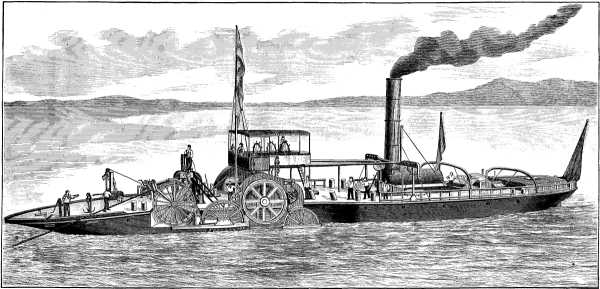 WIRE ROPE TUG BOAT, RIVER RHINE.