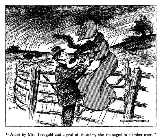 'aided by Mr. Tredgold and a Peal of Thunder, She Managed To Clamber Over.' 