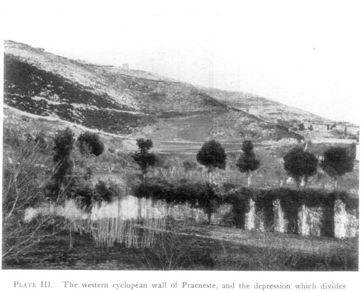 PLATE III. The western cyclopean wall of Præneste, and the depression which divides Monte Glicestro.