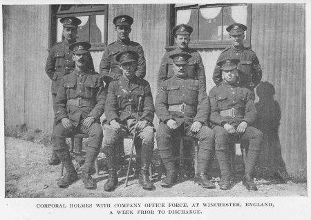 Corporal Holmes with Company Office Force, at Winchester, England, a Week Prior to Discharge.