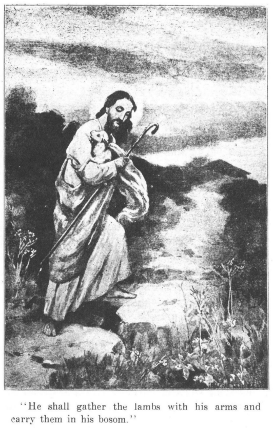 [Illustration: "He shall gather the lambs with his arms and carry them in his bosom."]