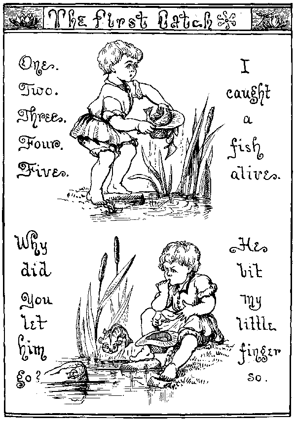 One. Two. Three. Four. Five. I caught a fish alive. Why did you let him go? He bit my little finger so.