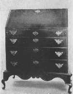 The Hancock desk was a design greatly favored in America in the eighteenth century. This fine example dates from about 1750.