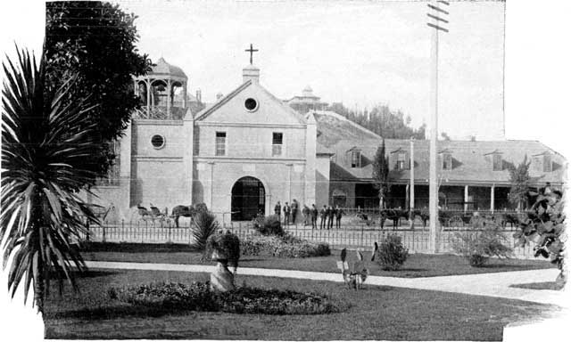 PLAZA AND ADOBE CHURCH, LOS ANGELES.