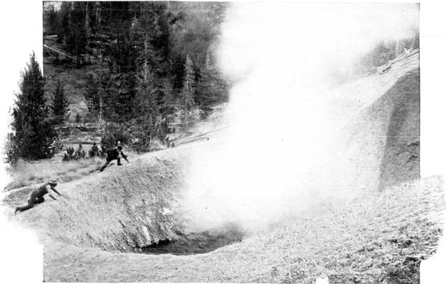 APPROACHING THE MUD GEYSER.