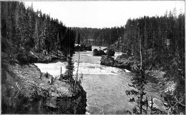 YELLOWSTONE RIVER ABOVE THE FALLS.