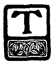 [Illuminated letter] T