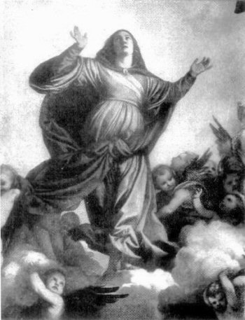 TITIAN. ACADEMY, VENICE  VIRGIN. FROM ASSUMPTION OF THE VIRGIN.