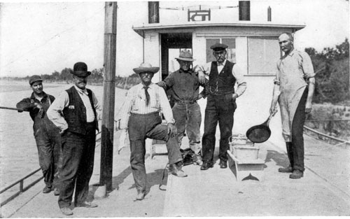 On the Hurricane Deck of the "Expansion"; Capt. Marsh Third from the Left.