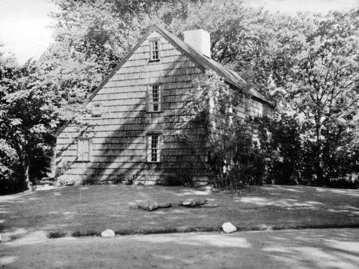 THE OGDEN HOUSE, FAIRFIELD, CONN. BUILT BEFORE 1705, IT HAS BEEN RESTORED TO PRESERVE THE ORIGINAL DETAILS  Miss Mary Allis