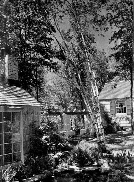 SKILLFUL PLANTING OF TREES, SHRUBS, AND FLOWERS MAKE THE SETTING  Photo by Samuel H. Gottscho. Robertson Ward, architect