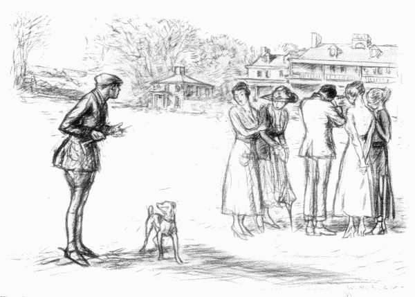 When I came down, dressed for riding, my companion was making a drawing; the four young ladies were with him, none of them in riding habits