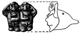 Fig. 15. POTTERY WHISTLE, APE. FROM ULOA VALLEY, HONDURAS.