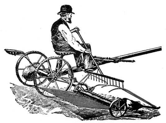 Modern Rear-Delivery Reaper. (From "Who Invented the Reaper?" by R. B. Swift.)