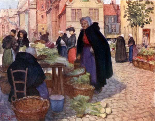 THE VEGETABLE MARKET, BRUGES.