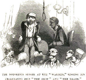 The Notorious Singer at the “Warren,” Singing His Celebrated Bits “The Drop” and “The Drain.”