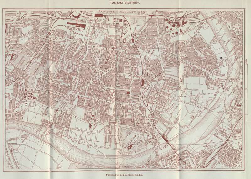 FULHAM DISTRICT.  Published by A. & C. Black, London.