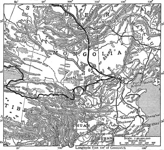 MAP OF NORTHERN CHINA AND MONGOLIA