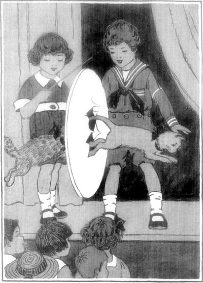 ONE OF THE TRICKS WAS TO RUN AND JUMP THROUGH A PAPER HOOP. "The Curlytops and Their Pets"              Page 240