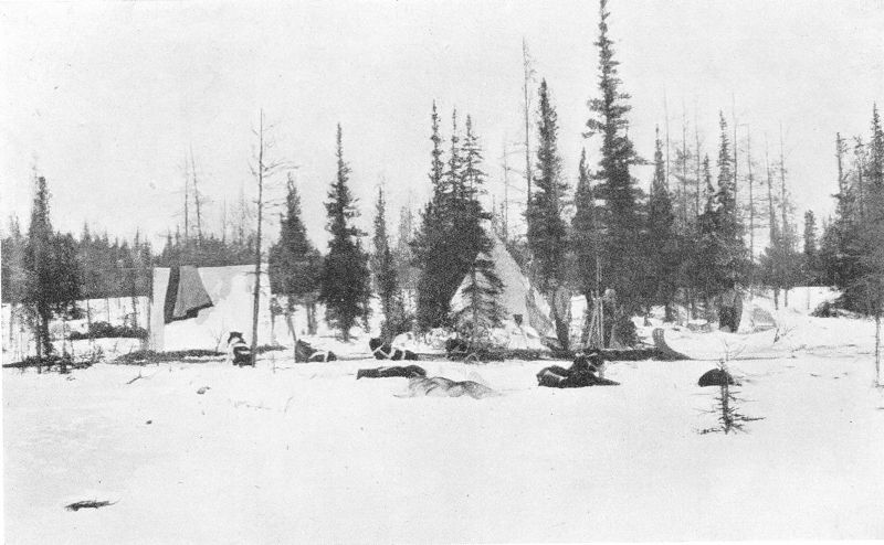 R.N.W.M.P. WOOD CAMP. CHURCHILL RIVER.