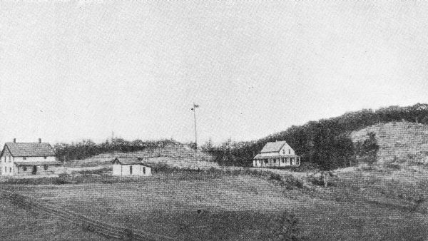 BARRACKS AT FORT FITZGERALD, GREAT SLAVE RIVER.