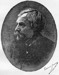 EDMOND DE GONCOURT In 1888. Portrait on wood in La Vie Populaire.