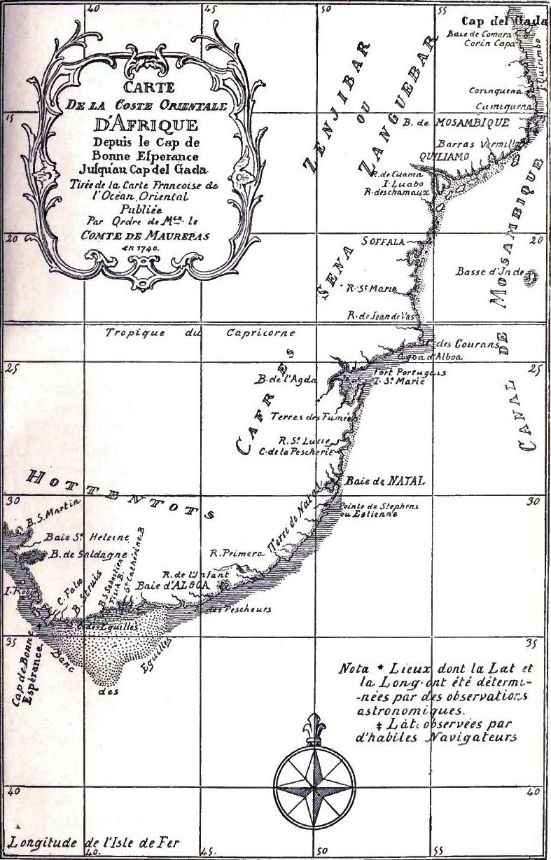 Map of the East Coast of Africa