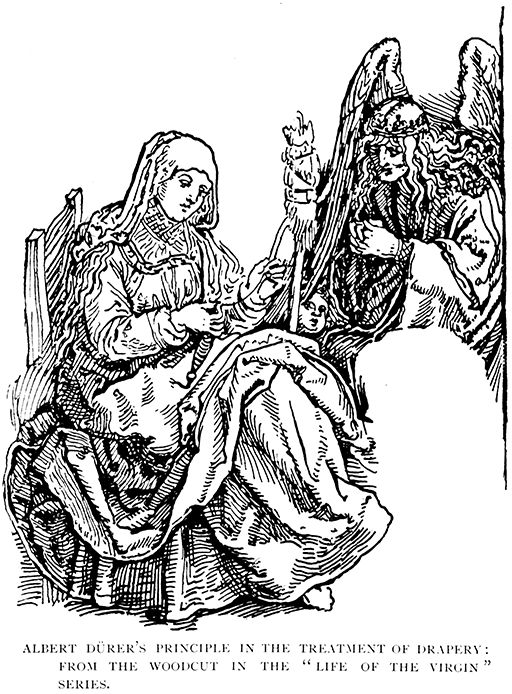 Albert Dürer's Principle in the Treatment of Drapery: From The Woodcut in the “;Life of the Virgin”; Series.