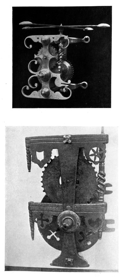 FIG. 42.—MECHANICAL ROASTING JACKS.  (In the collection of Mr. Charles Wayte.)