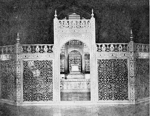 ALABASTER SCREEN ENCLOSING ARJAMAND'S TOMB, TAJ MAHAL