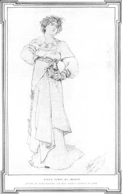 ELLEN TERRY AS IMOGEN  DRAWN BY ALMA-TADEMA FOR MISS TERRY'S JUBILEE IN 1906