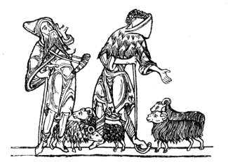 COSTUME OF SHEPHERDS IN THE TWELFTH CENTURY.