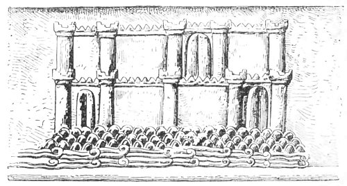 Fig. 51.—Fortress; from the Balawat gates, in the British Museum.