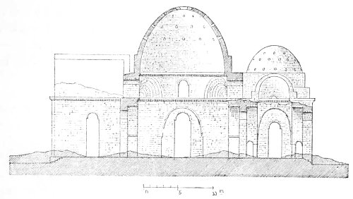 Fig. 54.—Section through the palace at Sarbistan; from Flandin and Coste.