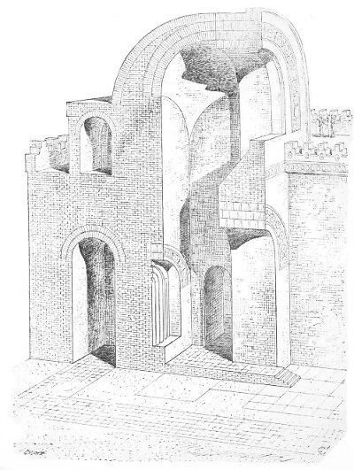 Fig. 55.—Restoration of a hall in the harem at Khorsabad, compiled from Place.