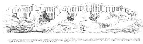 Fig. 100.—Façade of a ruined building at Warka; from Loftus.