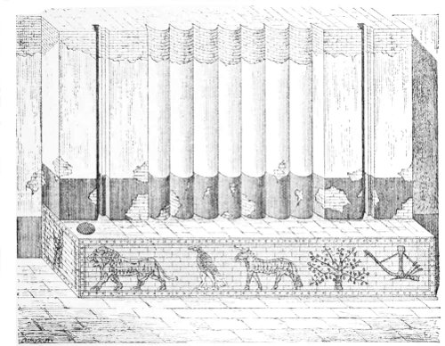 Fig. 101.—Decoration of one of the harem gates, at Khorsabad; compiled from Place.