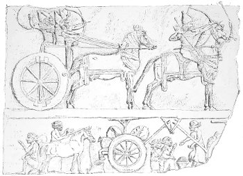 Fig. 115.—Bas-relief with several registers. Width 38 inches. Louvre. Drawn by Bourgoin.