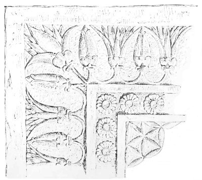 Fig. 135.—Fragment of a threshold; from Khorsabad. Louvre. Drawn by Bourgoin.