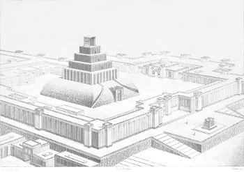 PLATE IV. SQUARE ASSYRIAN TEMPLE Restored by Ch. Chipiez.