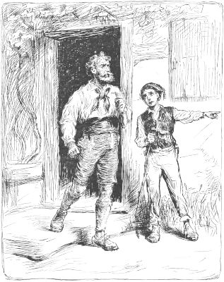 "TONI HIRZEL HASTENED OUT OF THE COTTAGE."—Drawn by C.  S. Reinhart.