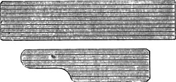 Fig. 42.—Gooch Splints for Fracture of both Bones of Forearm. (These are applied with the wooden side towards the skin.)