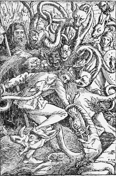 The Prince slays the monster with a hundred horrible heads.—Page 86.