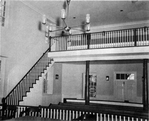 Interior of restored courtroom facing balcony. Photo by Lee Hubbard, 1969.