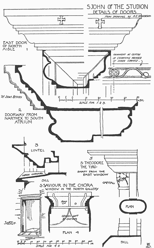Details of Doors; Details from Church of S. Theodore and from S. Saviour in the Chora.