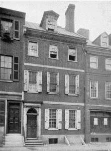 Plate VII.—Blackwell House, 224 Pine Street. Erected about 1765 by John Stamper; Wharton House, 336 Spruce Street. Erected prior to 1796 by Samuel Pancoast.