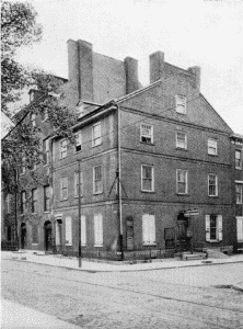 Plate IX.—Wistar House, Fourth and Locust Streets. Erected about 1750; Betsy Ross House, 239 Arch Street.