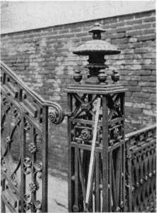 Plate XXXIX.—Iron Newel, Fourth and Liberty Streets; Iron Newel, 1107 Walnut Street.