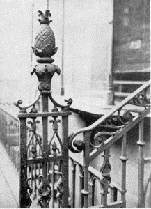 Plate XXXIX.—Iron Newel, Fourth and Liberty Streets; Iron Newel, 1107 Walnut Street.