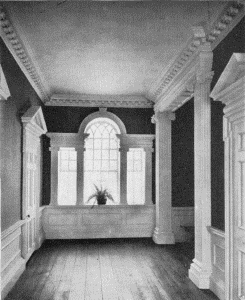 Plate LVI.—Hall and Staircase, Mount Pleasant; Second Floor Hall Archway and Palladian Window, Mount Pleasant.